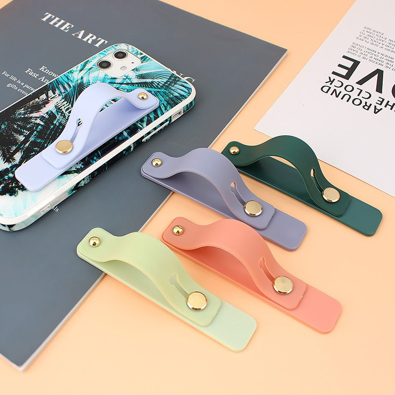 Universal Silicone Push Pull Phone Finger Strap Holder - Anti-Drop Desktop Kickstand Loop