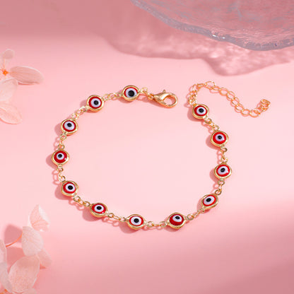 Trendy Women's Gold Chain Evil Eye Bracelet (Nazar Amulet Jewelry)