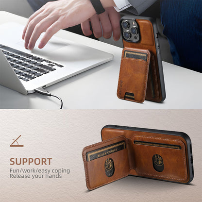 Multi-Slot Leather Bifold Wallet Phone Case for iPhone 16 Plus 15 14 Pro Max - Detachable Card Holder Cover