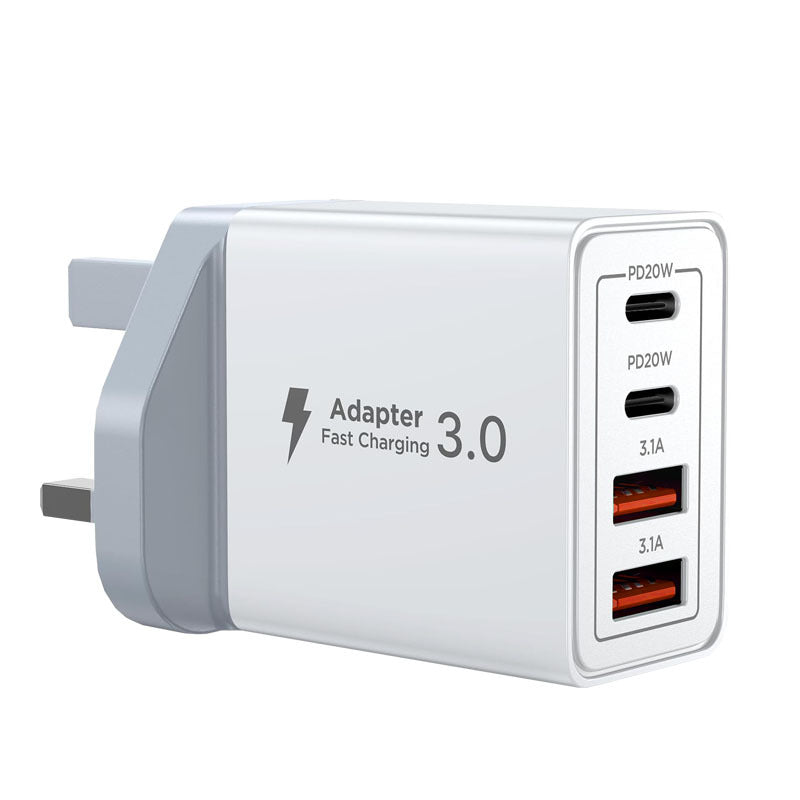 Dual PD 20W & Multi-Port USB Fast Charger - US Plug Power Adapter for iPhone & Smartphone