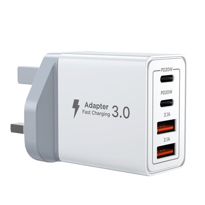 Dual PD 20W & Multi-Port USB Fast Charger - US Plug Power Adapter for iPhone & Smartphone