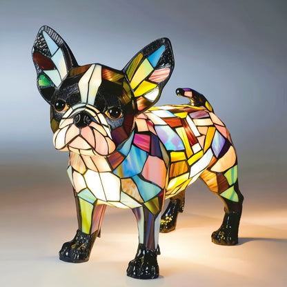 Animal Resin LED Night Light | Cute Tiffany Style Cat Bedside Lamp for Living Rooms and Bedrooms