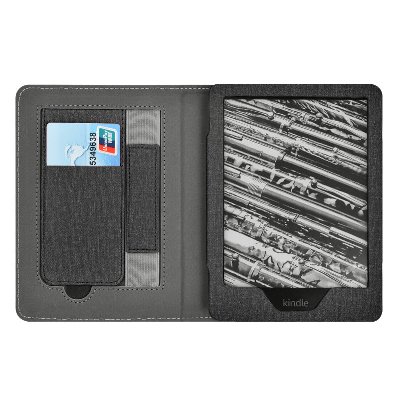 Cloth Texture Folio Case with Hand Strap & Stand for Kindle Paperwhite 5 (11th Gen 6.8") - Card Holder Cover
