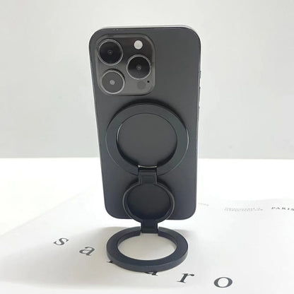 Dual-Sided Magnetic Ring Holder Stand for iPhone MagSafe - Adjustable Metal Desktop Kickstand Grip