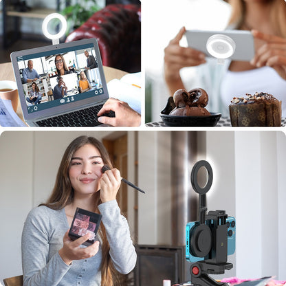 Mini Folding Magnetic Selfie Fill Light - Portable Makeup & Conference Lighting Ring Light