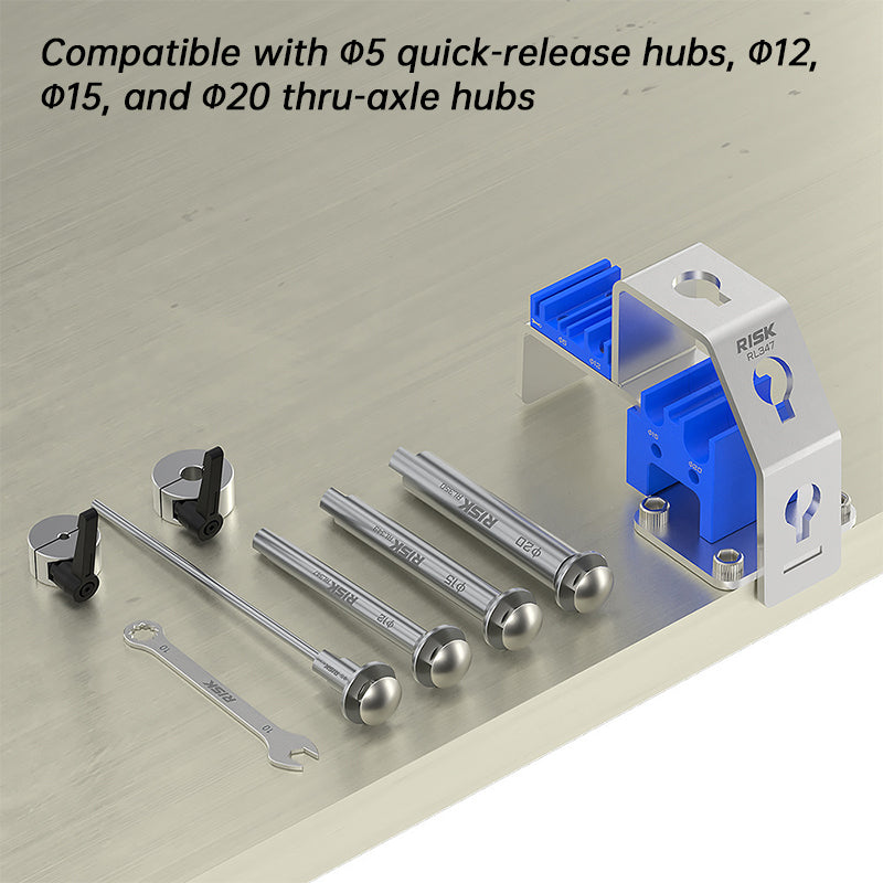 RISK RL350 Bicycle Hub Maintenance Vise Clamp Tool - 20mm Thru Axle Drum Hub Fixing Rod
