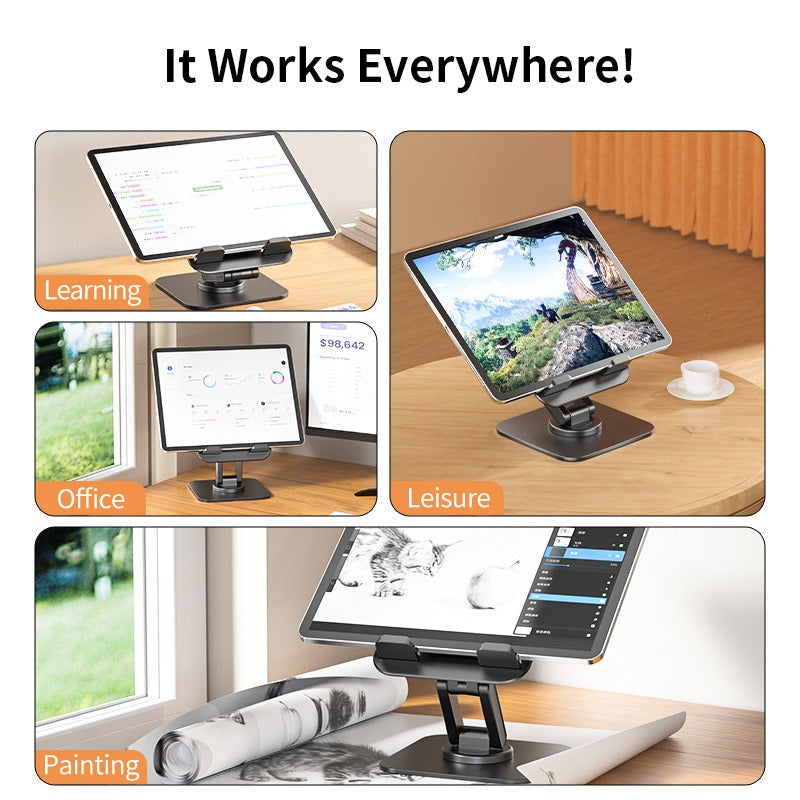 360-Degree Rotating Foldable Phone Stand - Adjustable Desktop Tablet & Pad Holder