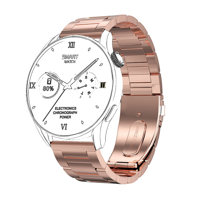 Universal 22mm Stainless Steel Watch Band - Premium Metal Strap with Double Snap Buckle