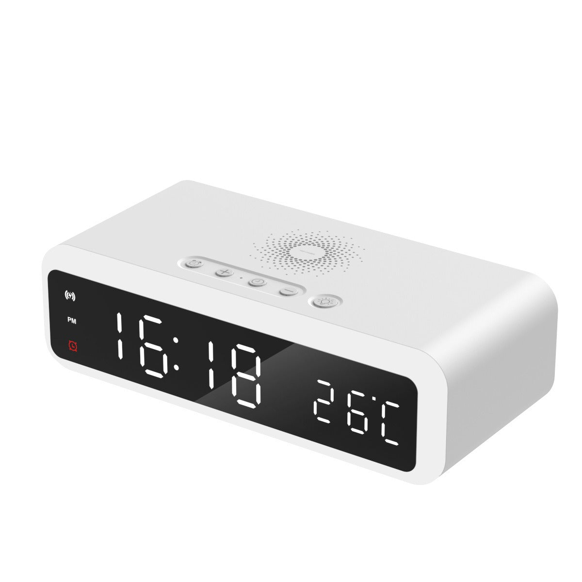 15W Fast Wireless Charging Station - Multifunctional Digital Alarm Clock with Temperature Display