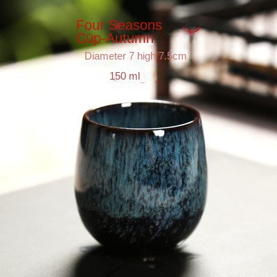 Single Personal Tea Cup/Bowl with Colorful Glaze for Home Use