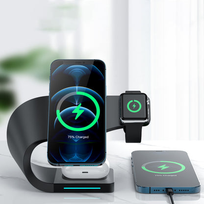 4-in-1 Magnetic Wireless Charging Station - Fast Wireless Charger Dock for iPhone, Apple Watch & AirPods