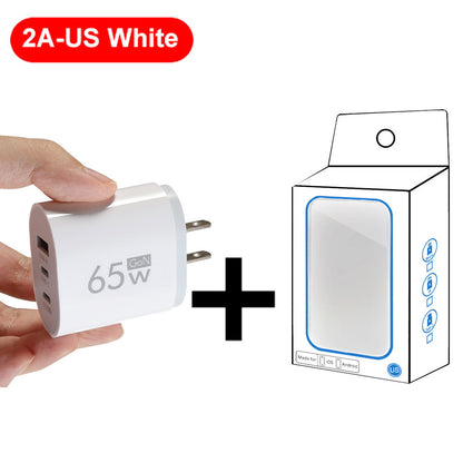 Multi-Port USB & PD Travel Wall Charger - US and European Standard Mobile Phone Charging Head