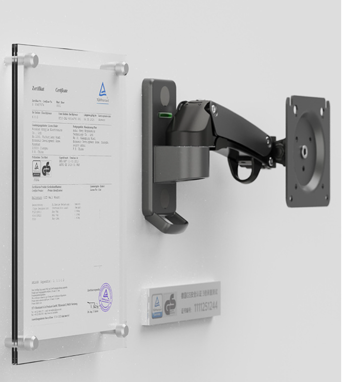 North Bayou F120 Wall Mount Monitor Bracket - Full Motion Gas Strut Arm for Computer Displays
