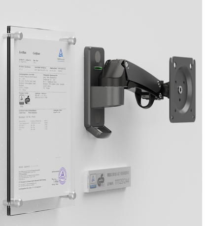 North Bayou F120 Wall Mount Monitor Bracket - Full Motion Gas Strut Arm for Computer Displays