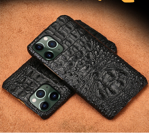 Luxury Crocodile Leather Phone Case - Genuine Alligator Texture Protective Cover for iPhone