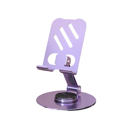 360 Rotating Aluminum Alloy Desktop Phone Stand - Foldable Metal Stand Holder for Smartphones & Tablets