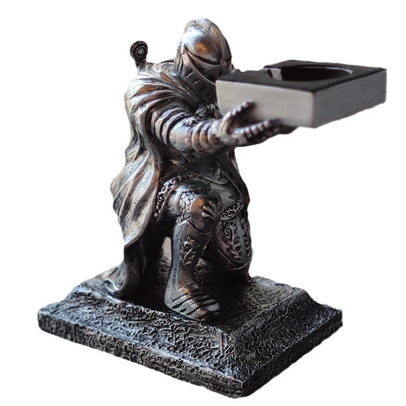 Medieval Knight Smartwatch Charging Stand - Creative Resin Watch Display Holder Dock for Apple Watch & Samsung Galaxy Watch