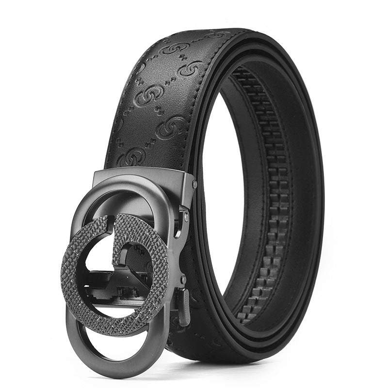 Men's Genuine Leather Automatic Buckle Belt | Versatile Business & Casual Fashion