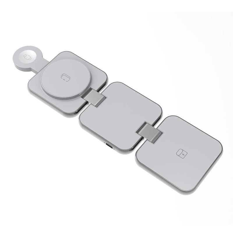 3-in-1 Foldable Magnetic Wireless Charger - Multi-Device Desktop Charging Stand for Smartphones