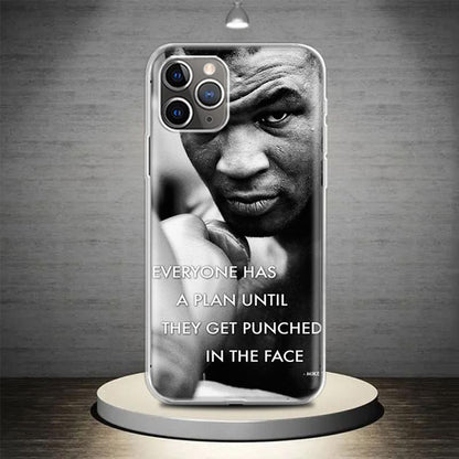 Mike Tyson Boxing Legend Art Graphic Phone Case for iPhone 15 14 13 12 11 Pro Max - Soft TPU Cover