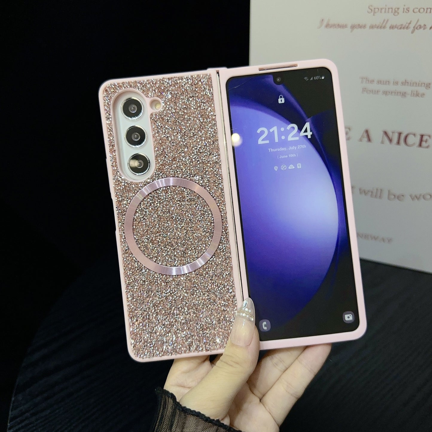 Magnetic Luxury Sparkle Glitter Case for Samsung Galaxy Z Fold 6 5 4 3 - MagSafe Compatible Cover