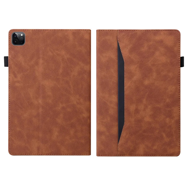 Premium PU Leather Folio Case for iPad Pro 11 / 13 Inch M4 (2024) - Business Stand Cover with Soft TPU Back