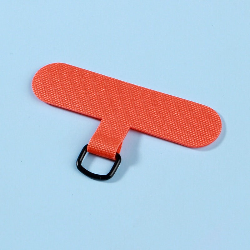 Universal Adhesive Phone Lanyard Patch Card - Fabric Phone Case Tether Tab with Metal Ring