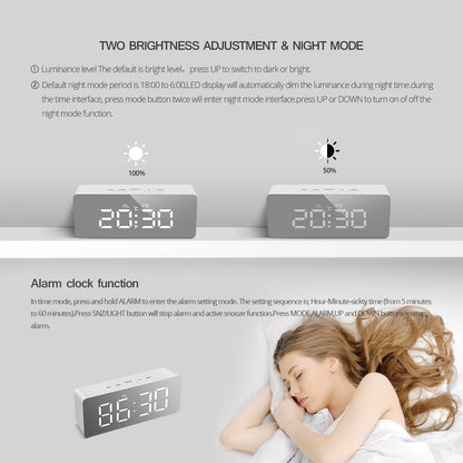 Multi-Function LED Digital Alarm Clock - Modern Electronic Desktop Clock with Clear Display for Students & Home