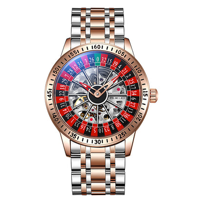 Luxury Gamble Plate Mechanical Men's Watch - Waterproof Luminous Trendy Sports Watch