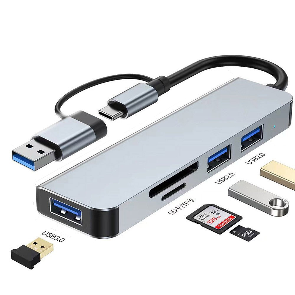 7-in-1 Dual Head USB 3.0 Hub - Multiport Expansion Docking Station & Data Splitter for Computer