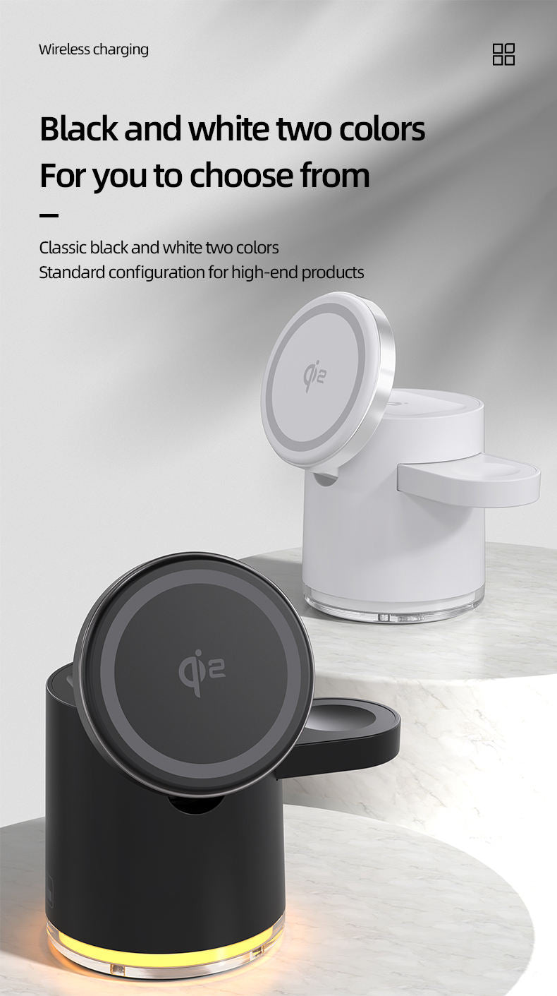 Qi2 Magnetic 3-in-1 Wireless Charger Stand - Fast Charging Station for iPhone & Multi-Devices