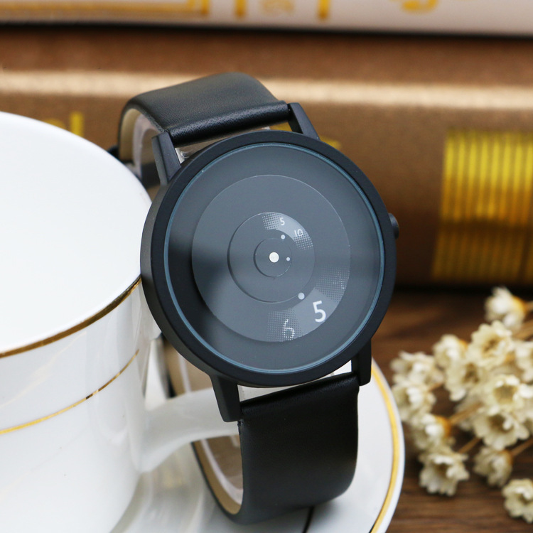 Trendy Pointerless Concept Watch with Stainless Steel Mesh Strap