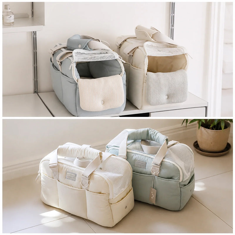 Winter Warm Soft-Sided Cat Carrier Bag - Portable Breathable Shoulder Pet Tote with Mat