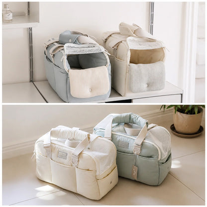 Winter Warm Soft-Sided Cat Carrier Bag - Portable Breathable Shoulder Pet Tote with Mat
