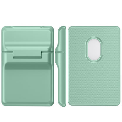 Magnetic Back Stick-On Card Wallet Pouch with Flip Stand Bracket for iPhone