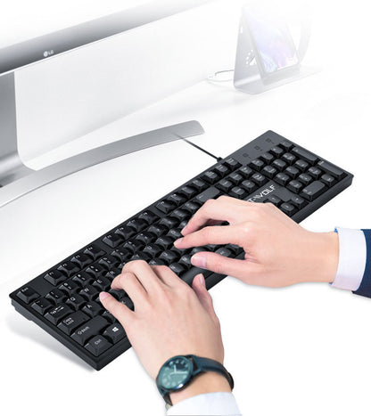 Lei Lang T15 Office Keyboard - USB Wired Computer Keyboard for Laptops and Desktops