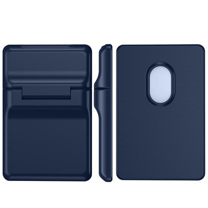 Magnetic Back Stick-On Card Wallet Pouch with Flip Stand Bracket for iPhone