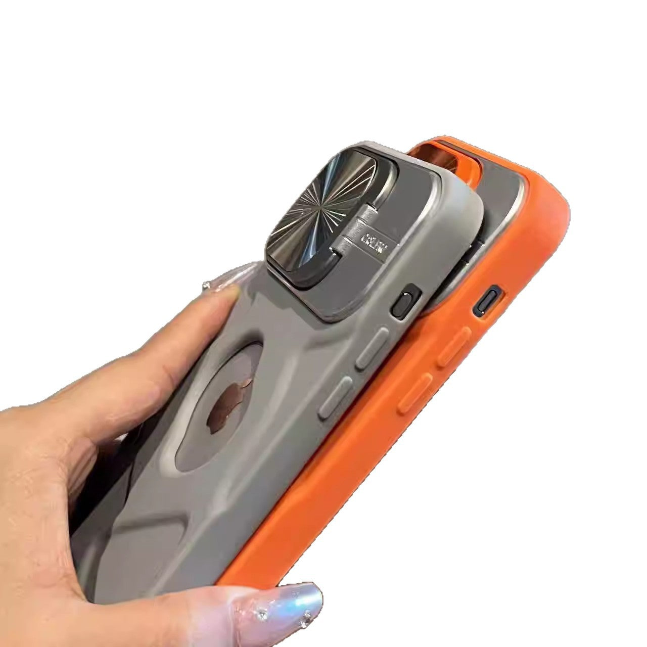 Magnetic Lens Holder Phone Case - Protective Stand Cover with Camera Protection for iPhone