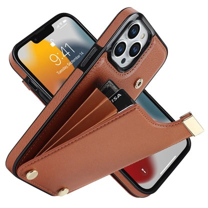 Multi-Card Accordion Leather Wallet Phone Case for iPhone 15 14 Pro Max - Kickstand Back Cover