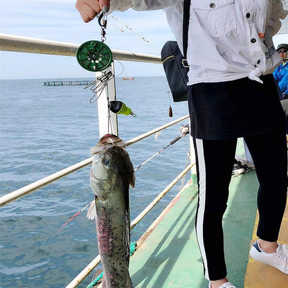 Stainless Steel Live Fish Stringer with Reel - 8 Clips Fishing Lock Stringer & Float