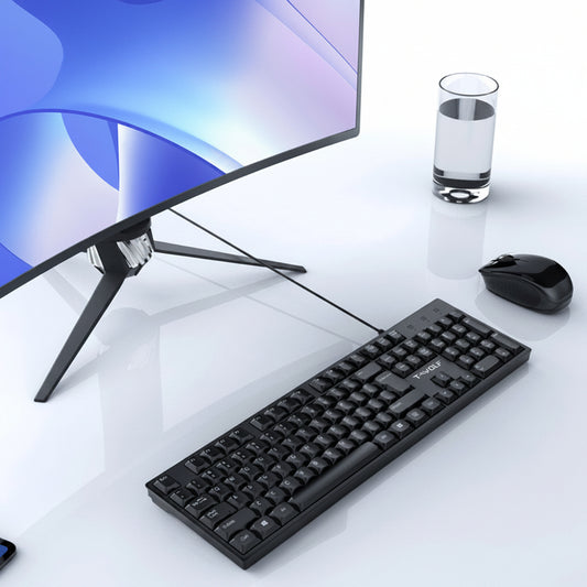 Lei Lang T15 Office Keyboard - USB Wired Computer Keyboard for Laptops and Desktops
