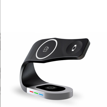 3-in-1 Magnetic Wireless Charging Station Stand for iPhone, Apple Watch & AirPods