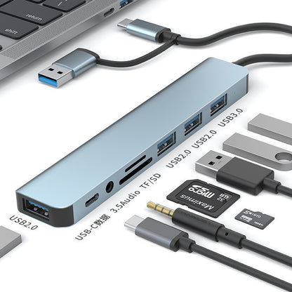7-in-1 Dual Head USB 3.0 Hub - Multiport Expansion Docking Station & Data Splitter for Computer