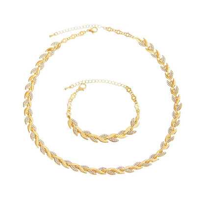 Elegant Sparkling Full Rhinestone Mermaid Jewelry Set for Women