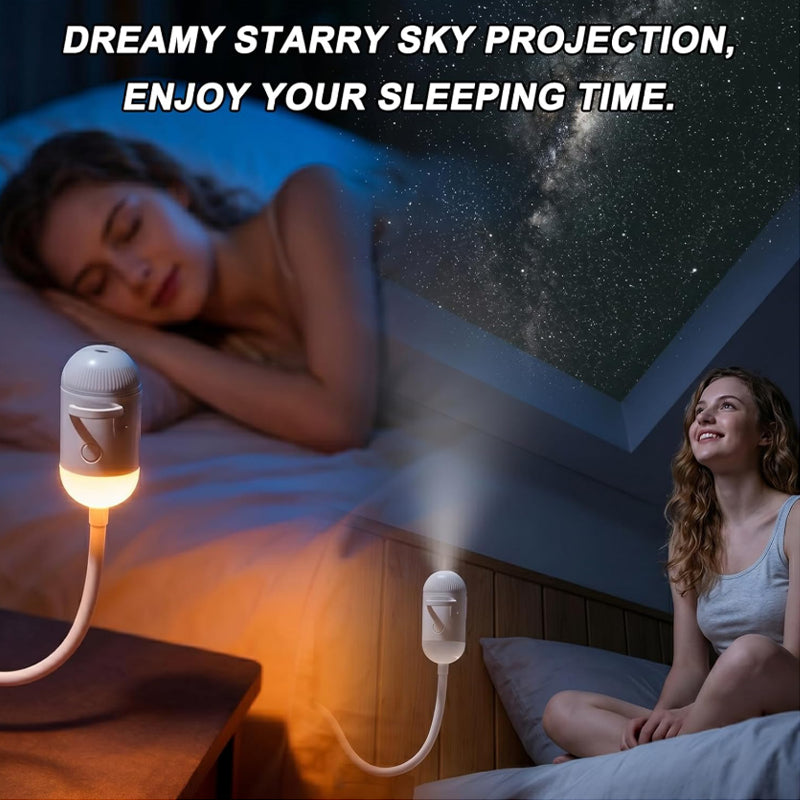 24-in-1 USB Galaxy & Starry Night Light Projector - Flexible LED Ambient Light for Car & Bedroom