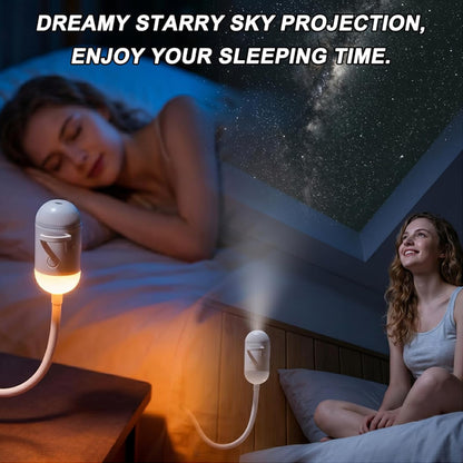 24-in-1 USB Galaxy & Starry Night Light Projector - Flexible LED Ambient Light for Car & Bedroom