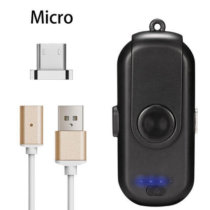 1000mAh Mini Magnetic Fingerprint Power Bank - Ultra-Portable Keychain Emergency Battery Pack with Charging Base
