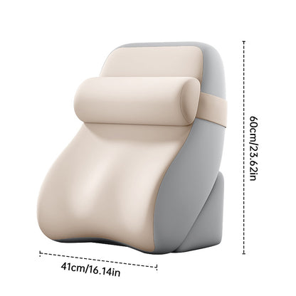 Memory Foam Reading Pillow with Neck Roll - Ergonomic Bed Backrest Support Cushion