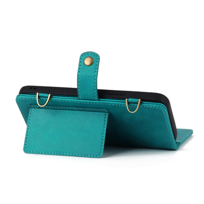 Multi-Function Crossbody Zipper Wallet Case for iPhone 15 Pro Max - Magnetic Detachable Leather Cover with Strap