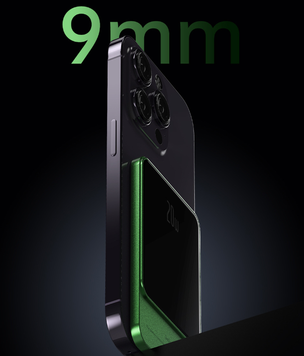 Ultra-Thin Magnetic Wireless Fast Power Bank 20W - Industrial Style Metal Portable Charger with LED Digital Display